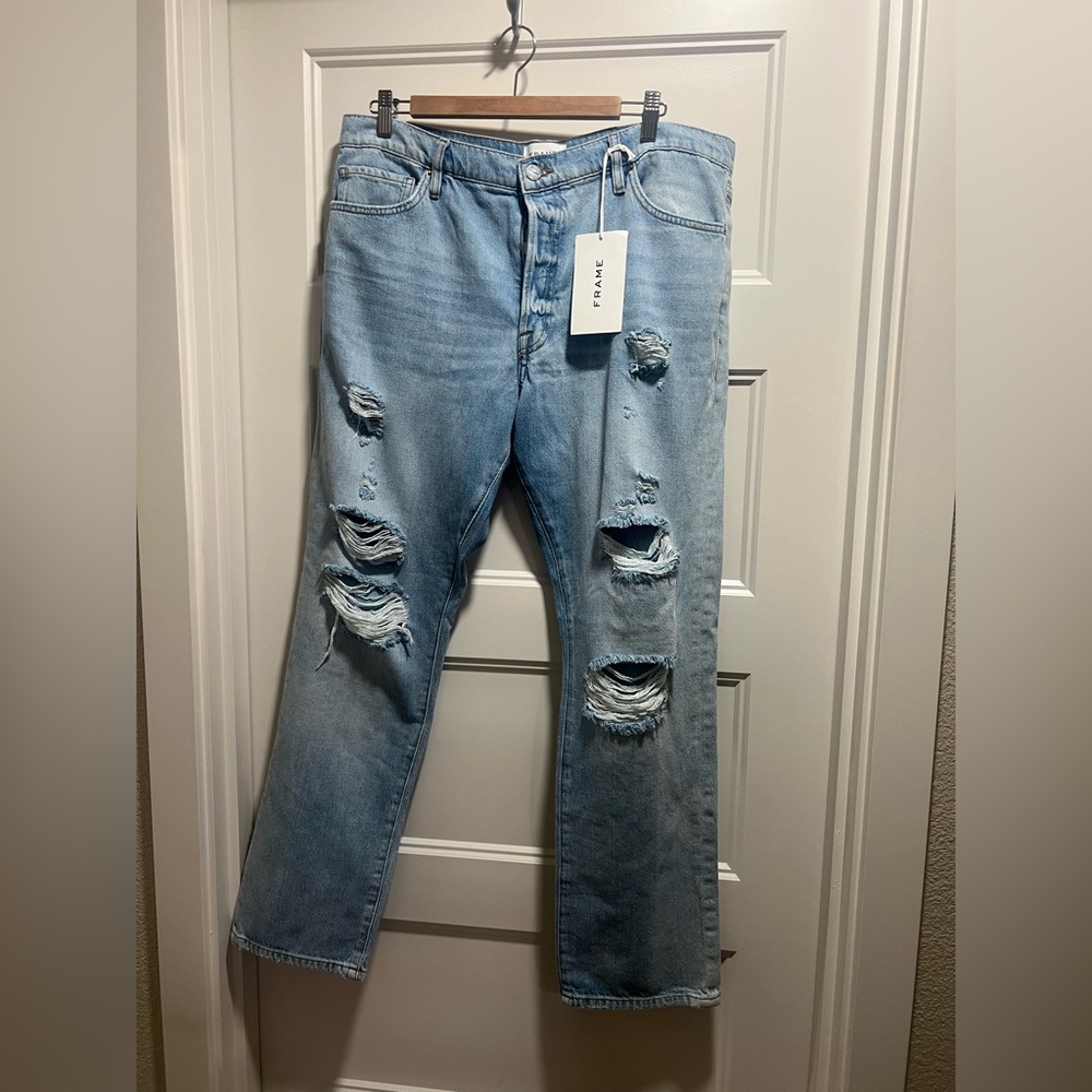 Frame Denim Sky Blue Relaxed Jeans